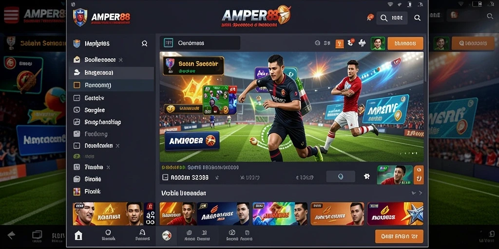 Tampilan gameplay yang menarik dan mudah dinavigasi di AMPER88.