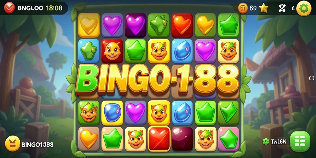 Tampilan menarik dari gameplay BINGO188 dengan elemen match-3.