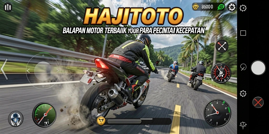 Tampak seru balapan motor di HAJITOTO dengan berbagai trek menantang.