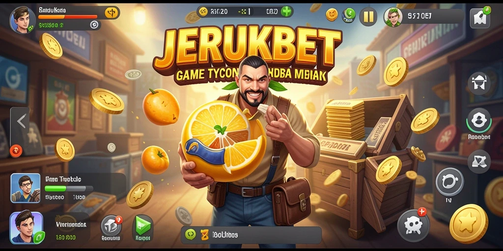 Tampilan gameplay JERUKBET dengan elemen Tycoon yang menarik.