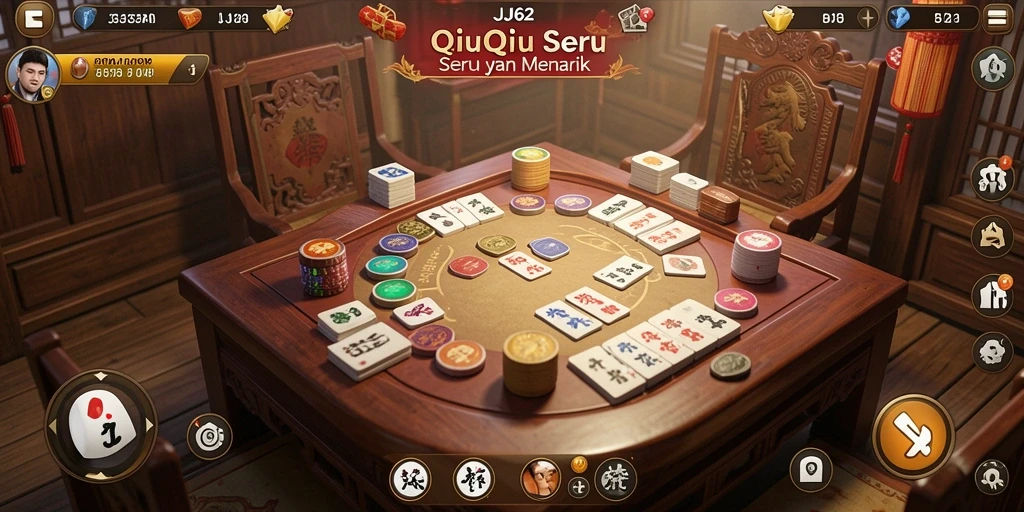 Tampilan menarik dari gameplay QiuQiu dalam JJ62.