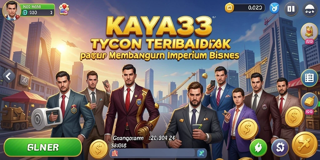 Screenshot KAYA33 menampilkan gameplay seru dari membangun bisnis Tycoon.