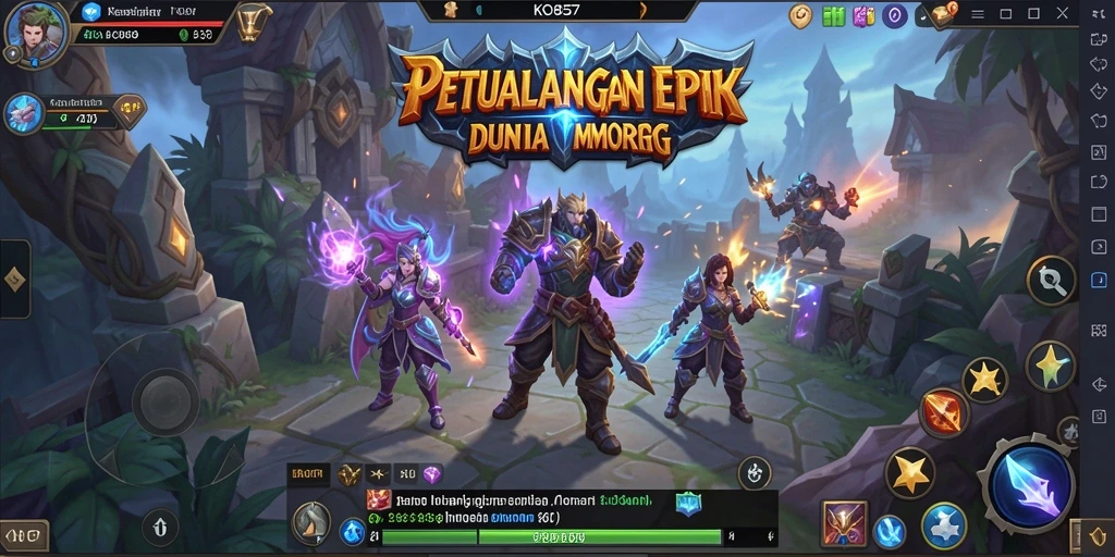 Screenshot gameplay KO857 dengan aksi seru di dunia MMORPG.