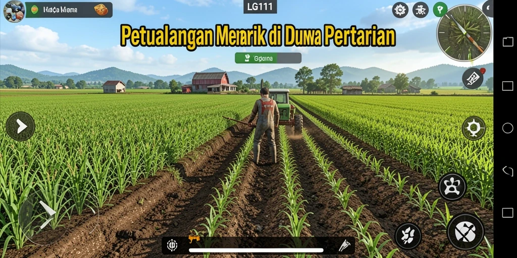 Tampilan gameplay LG111 dengan aktivitas pertanian yang seru dan interaktif.