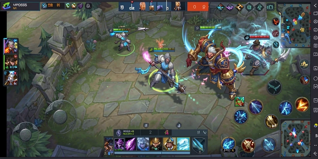 Gameplay seru dan intens dalam pertarungan MOBA.