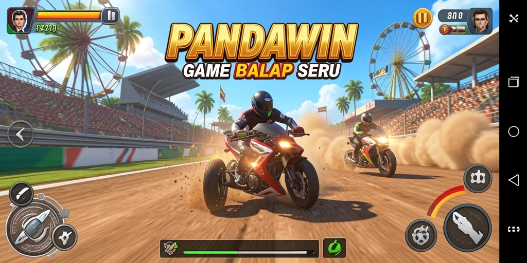 Gameplay seru dari PANDAWIN yang penuh aksi balap menegangkan.