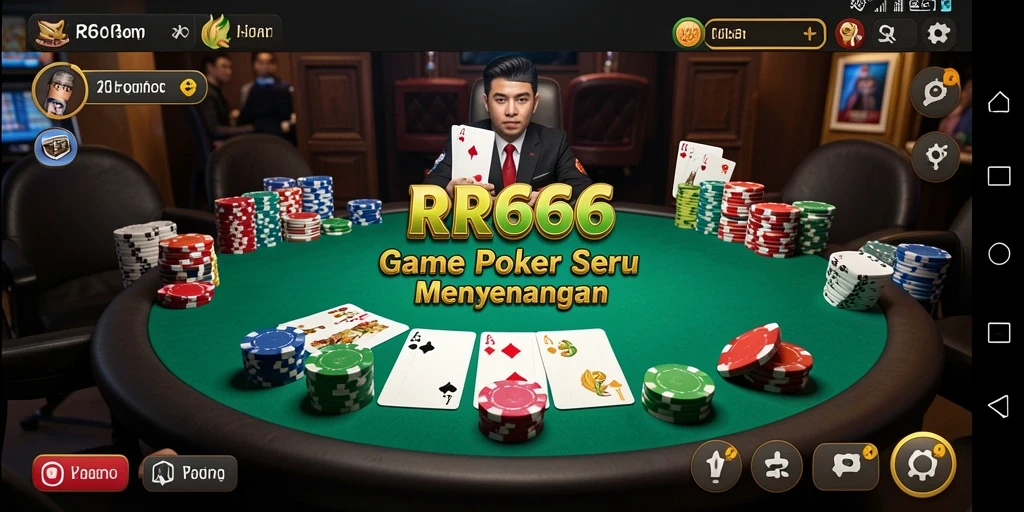 Tampilan gameplay yang menarik dalam aplikasi Poker RR666.