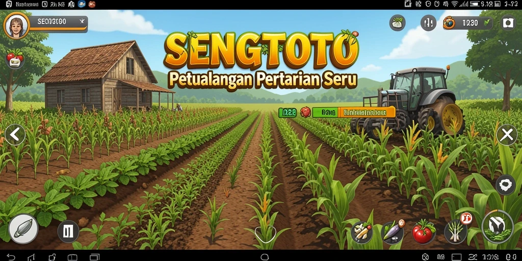 Screenshot gameplay SENGTOTO menampilkan aktivitas bertani yang menyenangkan.