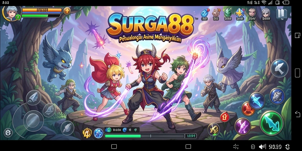 Tampilan gameplay SURGA88 yang menampilkan aksi karakter Anime.