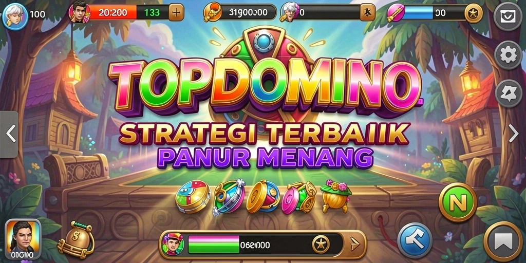 Tampilan gameplay TOPDOMINO yang penuh strategi dan ketegangan.