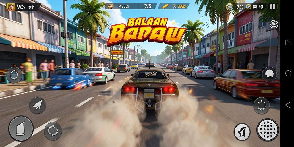 Gameplay Racing yang mendebarkan dan menantang.